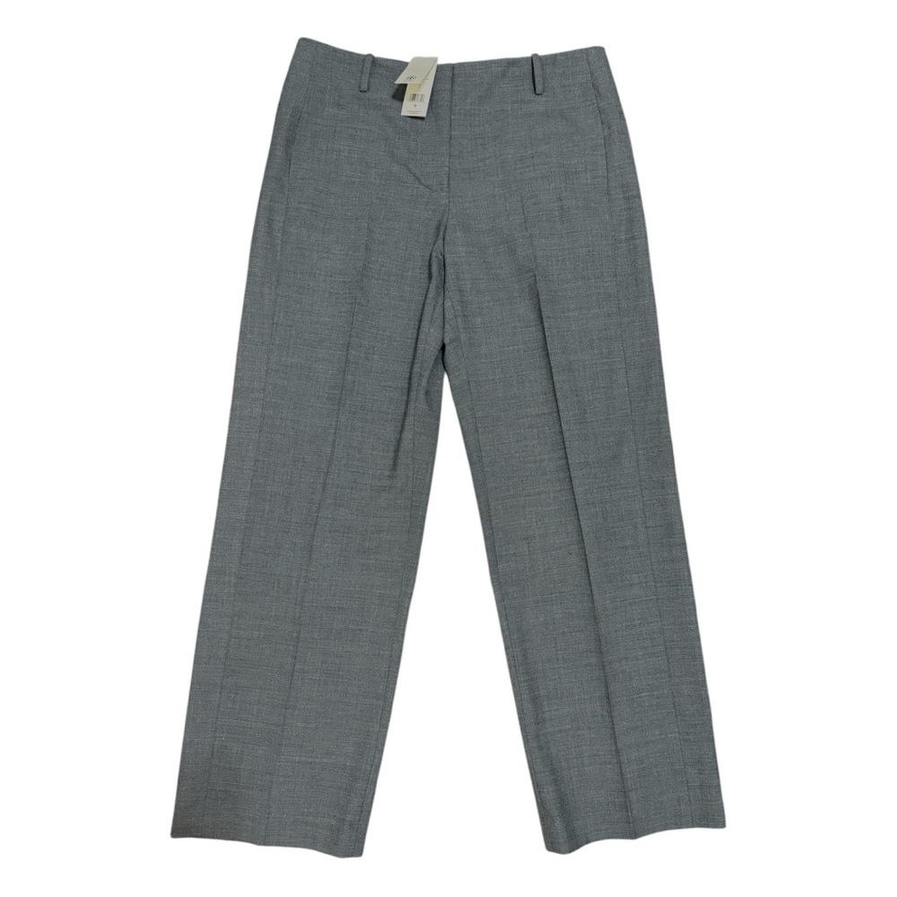 NWT Tory Burch Gray Melange Stretch Flannel Relaxed Trousers Size 12